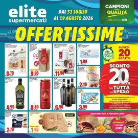 Volantino Elite Pagina 1: Passata di Puglia Rosso Gargano €0,89, Olio extra vergine di oliva 1909 DeSantis €4,99