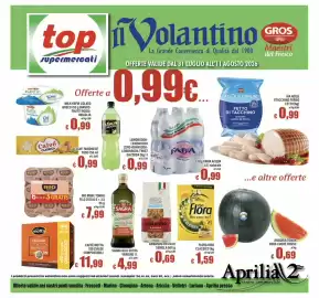 Volantino Top Supermercati Pagina 1: Flora Riso Classico €1,59, Armando Pasta di Semola €0,69