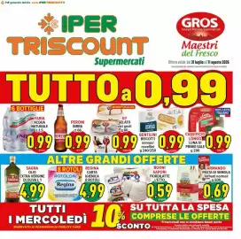 Volantino Iper Triscount Pagina 1: PERONI BIRRA €0,99, Sagra Olio Extra Vergine di Oliva L 1 €4,99