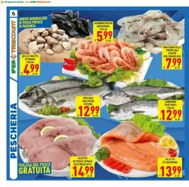 Volantino Iper Triscount Pagina 6: Filetto di Salmone €13,99, BIS DI FRUTTI DI MARE ITALIA €4,99