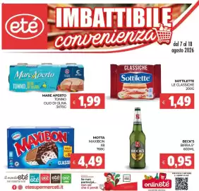 Volantino Eté Pagina 1: Mare Aperto tonno olio di oliva €1,99, Maxibon classic Nestlé €4,49