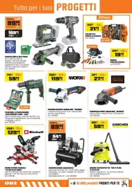 Volantino OBI Pagina 2: Compressore silenziato €89,99, Einhell troncatrice radiale "TC-SM 2131 DUAL" €129,00
