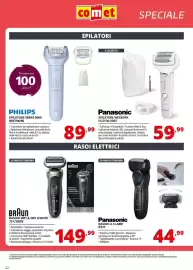 Volantino Comet Pagina 22: BRAUN RASOIO WET & DRY SHAVER 72-C1200S €149,99, Panasonic RASOIO A 3 LAME RT37 €44,99