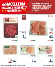 Volantino Spesa Facile Conad Pagina 4: Arrosticini di pollo Conad Percorso Qualità €2,40, Braciole di suino CONAD €6,80