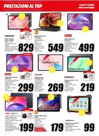 Volantino MediaWorld Pagina 2: TCL TAB A1 Plus €199,00, Lenovo Tablet Idea Tab Plus 8+256 GB €299,00