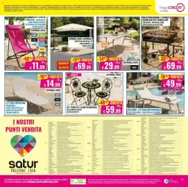 Volantino Satur Pagina 16: TAVOLO RETTANGOLARE €29,99, AMALFI SET TAVOLO E 2 SEDIE PIEGHEVOLI €59,99