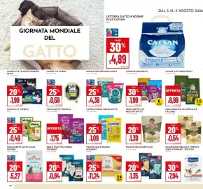 Volantino Pan settimana 32 Pagina 24: Whiskas Pranzetti €1,99, Catisfactions Snack Gatto €1,09