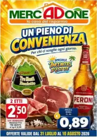 Volantino MercADone Pagina 1: San Geminiano Prosciutto Tre Monti €2,50