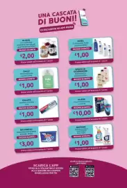 Volantino PiùMe Pagina 28: Detergente bagno Disinfettante spray Napisan €1,00, SPUMA DI SCIAMPAGNA Bagnodoccia €1,00