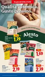 Volantino Lidl settimana 32 Pagina 13: Alesto Mix di anacardi e arachidi €2,19, Alesto Mandorle sgusciate e pelate €1,29