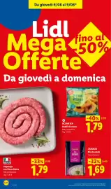 Volantino Lidl settimana 32 Pagina 2: Ocean Sea Anelli di totano €1,79, Luganega con finocchietto €1,79