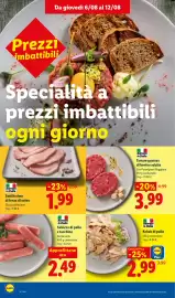 Volantino Lidl settimana 32 Pagina 8: Sottilissime di lonza di suino €1,99, Kebab di pollo €2,99
