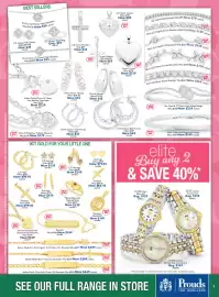 Prouds catalogue Page 9: CZ Earrings €249,00, 15mm Square Tube Hoops €25,00