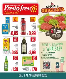 Volantino PrestoFresco Pagina 1: Olio extra vergine d'oliva Costa d'Oro €3,99, Passata Rustica Cirio €0,99