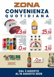 Volantino Zona Pagina 1: Birra Moretti €1,59, Bresaola di Angus Del Zoppo €23,98