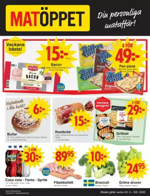 Matöppet reklamblad (giltig till och med 9-08)