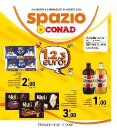 Volantino Spazio Conad Pagina 1: YOGURT BIANCO PIÙ MIX MÜLLER €2,00, Birra Ichnusa €1,00