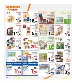 Volantino Spazio Conad Pagina 10: SPIZZICHI DI SCAMORZA AFFUMICATA CONAD €1,69, DOLCE CRUDO CONAD €11,90