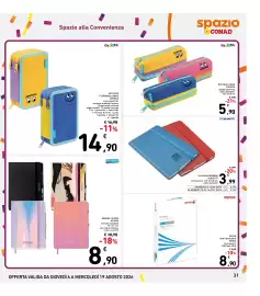 Volantino Spazio Conad Pagina 31: TACCUINO MORBIDO BLASETTI €3,99, AGENDA 16 MESI MITAMA €8,90