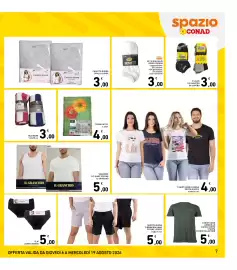 Volantino Spazio Conad Pagina 7: TOVAGLIA PVC €4,00, MINICALZE BENFIT €3,00