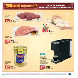 Volantino Carrefour Pagina 41: Macchina Caffè Multicapsule 3 in 1 HMC1145D €38,44, Trancio di Tonno Pinne Gialle €17,90