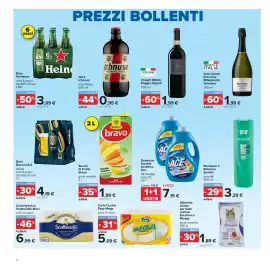 Volantino Carrefour Pagina 6: Succhi di Frutta Bravo €1,89, Birra Ichnusa non filtrata €0,95