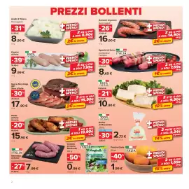 Volantino Carrefour Market Pagina 2: Speck Alto Adige IGP Terre d'Italia €17,90, Spiedini di Suino €7,69