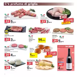 Volantino Carrefour Market Pagina 8: BBQ I LOVE YOU Chuck Roll di Suino Marinato BBQ €3,19, Coscio di Pollo €3,99