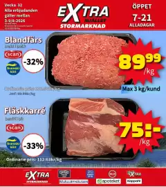 Extra Mjällby Stormarknad reklamblad vecka 32 Sida 1