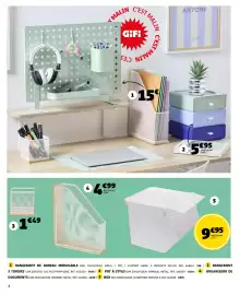 Catalogue GiFi page 2: Rangement de bureau modulable €15,00, Rangement 3 tiroirs €5,95