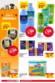 Volantino Despar Pagina 14: Carta Igienica Mega Foxy €2,49, Bagnodoccia profumazioni assortite Felce Azzurra €1,99