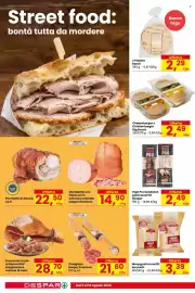 Volantino Despar Pagina 6: Mortadella con Pistacchi in Cotenna naturale Despar Premium €14,90, High Pro Sandwich €2,49