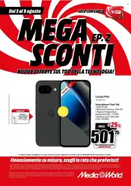 Volantino MediaWorld settimana 32 Pagina 10: Google Pixel Gemini Smartphone Pixel 10A €501,75