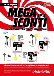 Volantino MediaWorld settimana 32 Pagina 13: Auricolari USB type-C €4,94, Auricolari In-ear con connettore Type-C ISY €7,99