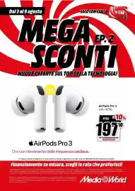 Volantino MediaWorld settimana 32 Pagina 14: AirPods Pro 3 €197,10