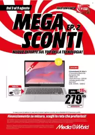 Volantino MediaWorld settimana 32 Pagina 19: Lenovo Chromebook IP Slim 3 €279,65