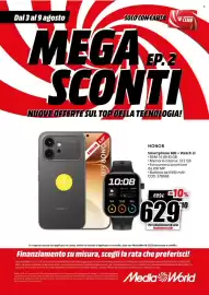 Volantino MediaWorld settimana 32 Pagina 2: HONOR Smartphone 600 + Watch 2i €629,10