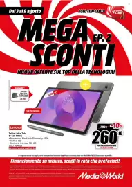 Volantino MediaWorld settimana 32 Pagina 24: Lenovo Tablet Idea Tab 8+128 GB 5G €260,10