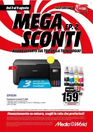 Volantino MediaWorld settimana 32 Pagina 26: Epson Stampante Ecotank ET-2865 €159,92