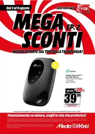 Volantino MediaWorld settimana 32 Pagina 27: Tp-link Modem Router Wi-Fi portatile 4G/LTE €39,99