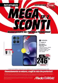 Volantino MediaWorld settimana 32 Pagina 3: Motorola moto ai Smartphone Moto g57 8+256 €246,75