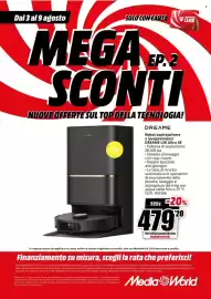 Volantino MediaWorld settimana 32 Pagina 53: DREAME Robot aspirapolvere e lavapavimenti DREAME L50 Ultra AE €479,20