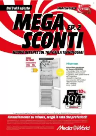 Volantino MediaWorld settimana 32 Pagina 59: Frigorifero combinato da incasso Hisense €494,10