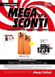 Volantino MediaWorld settimana 32 Pagina 6: IPhone 17 Pro €1.234,05