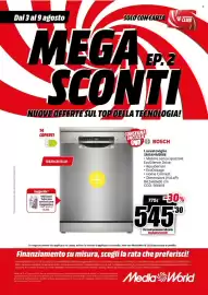 Volantino MediaWorld settimana 32 Pagina 60: Lavastoviglie BOSCH €545,30