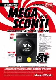 Volantino MediaWorld settimana 32 Pagina 65: Samsung Lavatrice WW90DB8U95GB €584,10