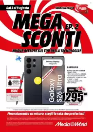 Volantino MediaWorld settimana 32 Pagina 9: SAMSUNG Galaxy S26 Ultra €1.295,10