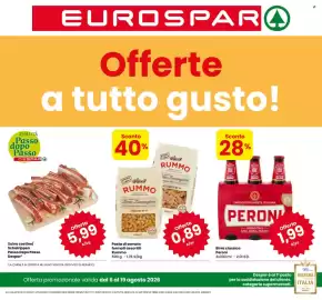 Volantino Eurospar Pagina 1: Pasta di semola formati assortiti Rummo €0,89, Birra classica Peroni €1,99