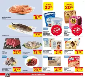 Volantino Eurospar Pagina 3: Filetti di merluzzo d'Alaska Frosta €4,49, 6 Coni Cinque Stelle Sammontana €2,99