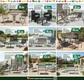 Volantino Happy Casa Pagina 4: Tavolo con 2 poltrone e divanetto €79,99, TAVOLO CON 4 SEDIE €129,99